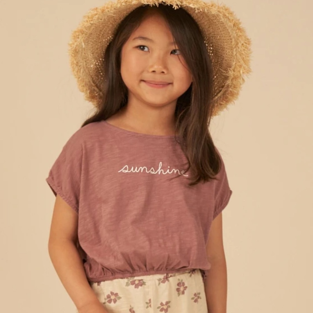 Rylee and Cru Sunshine Cropped Cinched Tee 2-3y NWT